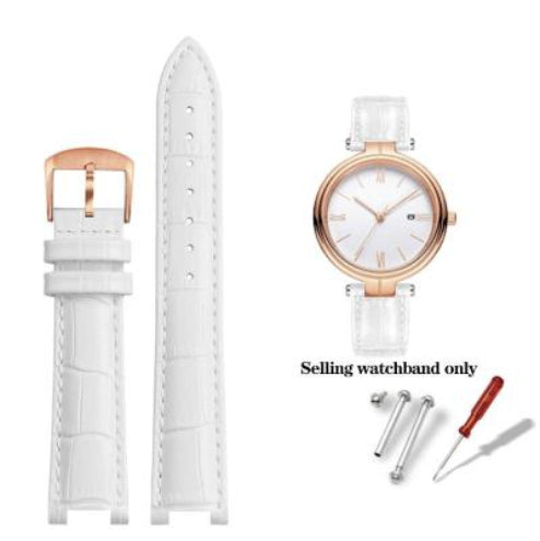 Comfortable Flat Interface Slub Pattern Watch Accessories Leather Strap