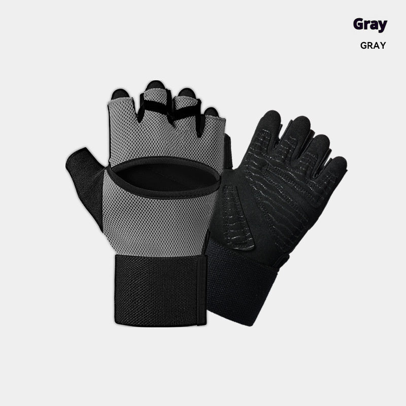 Gym Gloves with Built-In Wrist Straps | Pull-Up Bar Weight Lifting Training Gloves