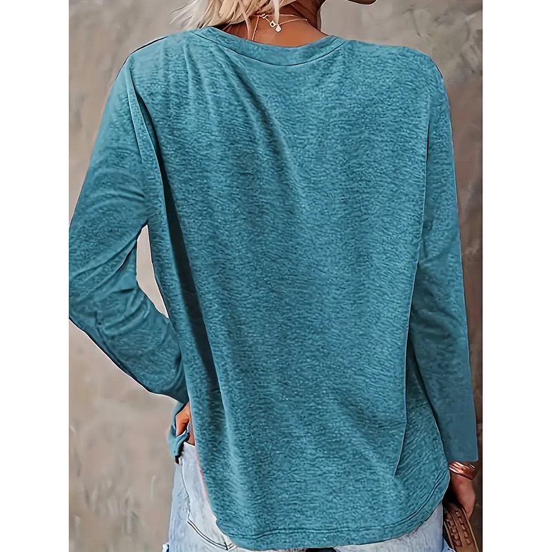 Women's Dog & Letter Print Crew Neck Sweatshirt | Casual Long Sleeve Top for Spring & Fall