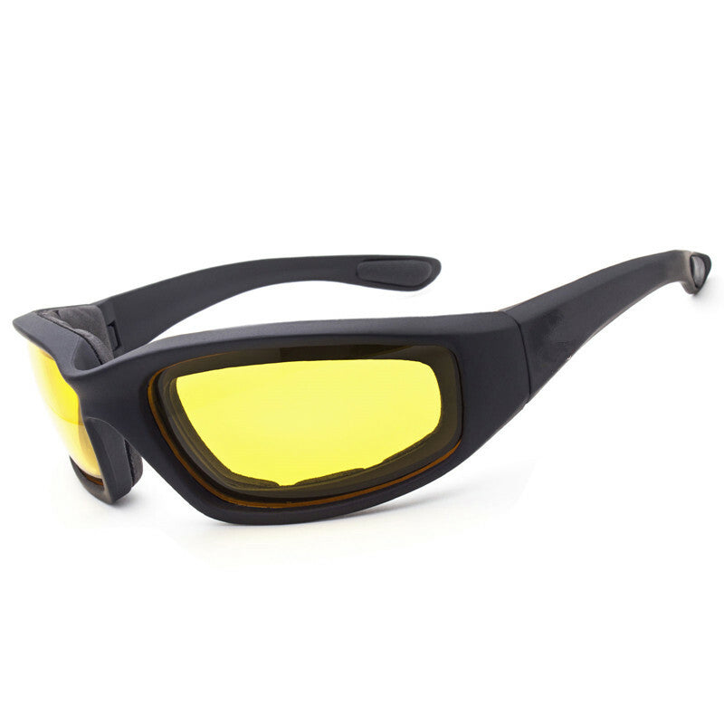 Chopper Cycling Sunglasses | UV400 Wind Resistant Yellow Lens Goggles for Men