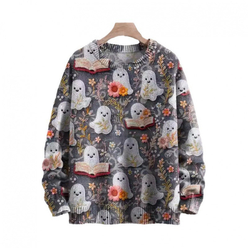 Mens 3D Crew Neck Sweatshirt With Bold Needle Digital Print