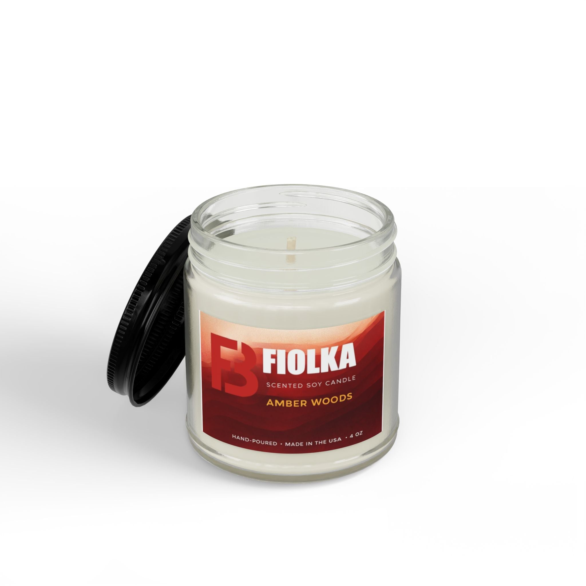 Scented Soy Candles with Black Lid, (4 and 9oz)