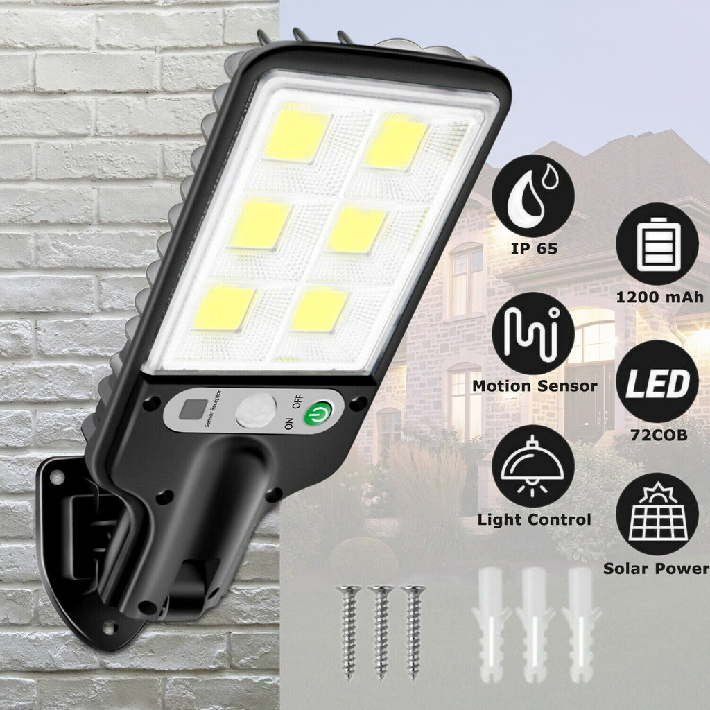 LED Solar Motion Sensor Wall Light | Bright Outdoor Garden Yard Garage Path Lamp