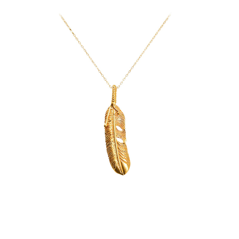 Personalized Mother Daughter Feather Necklace | 24K Gold Plated Meaningful Gift Jewelry