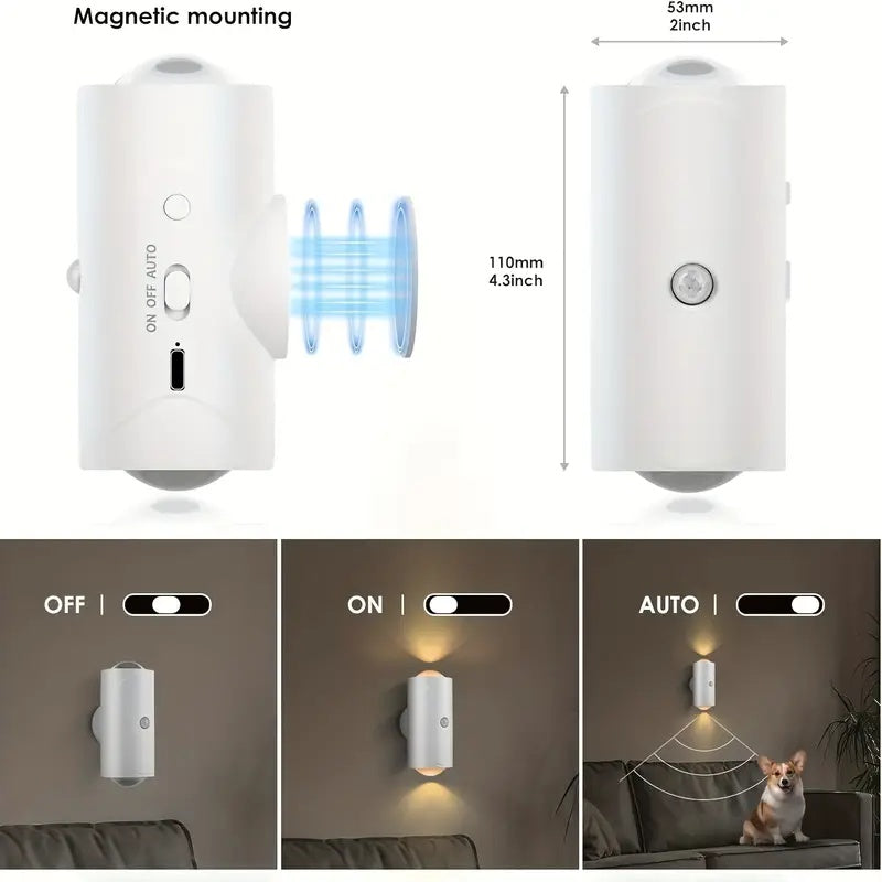 4-Pack Color-Sensing Motion Night Lights | Magnetic Wall & Cabinet LED Lights with 3 Modes