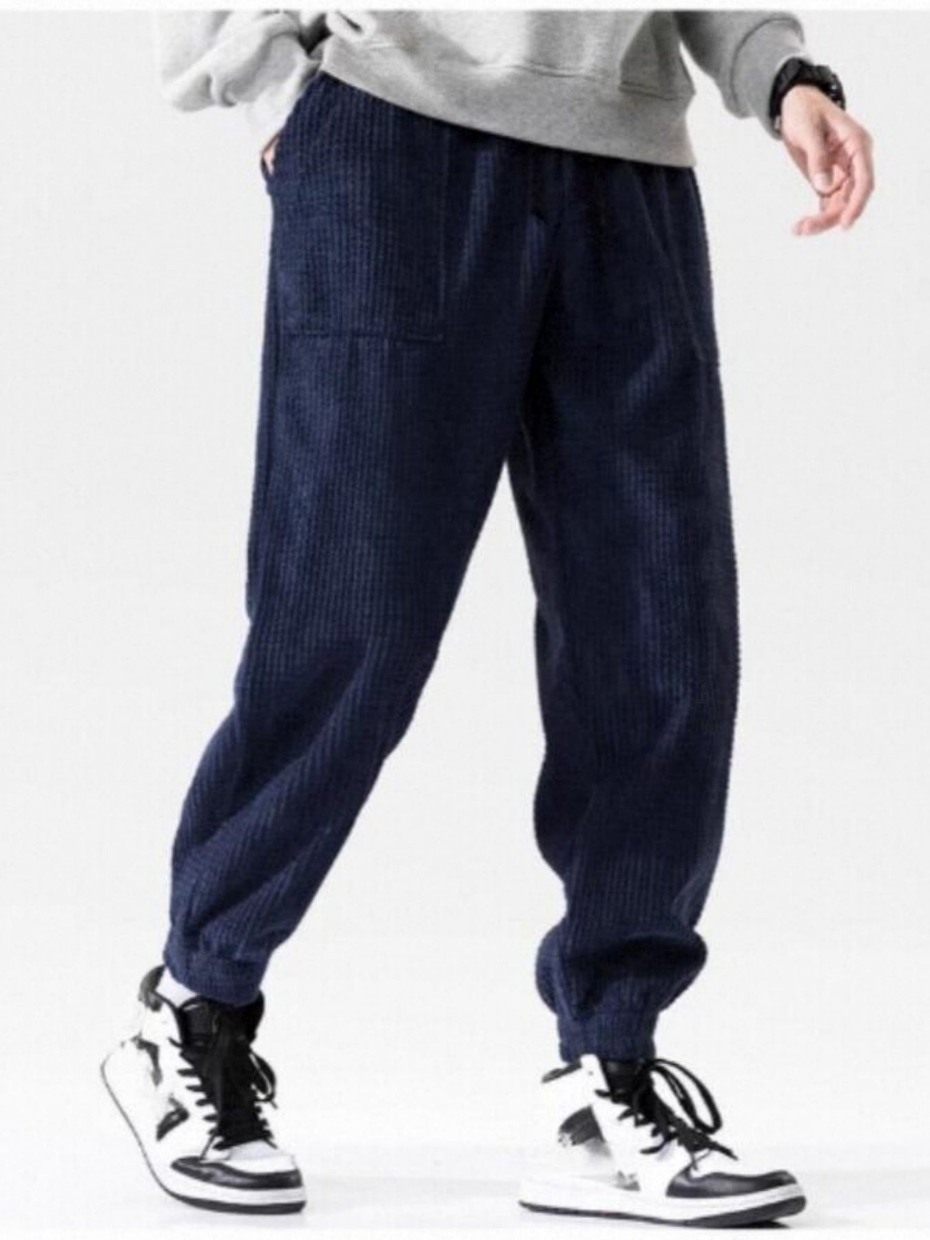 Men's Slim Fit Corduroy Casual Pants | Trendy Anti-Wrinkle Long Straight Trousers
