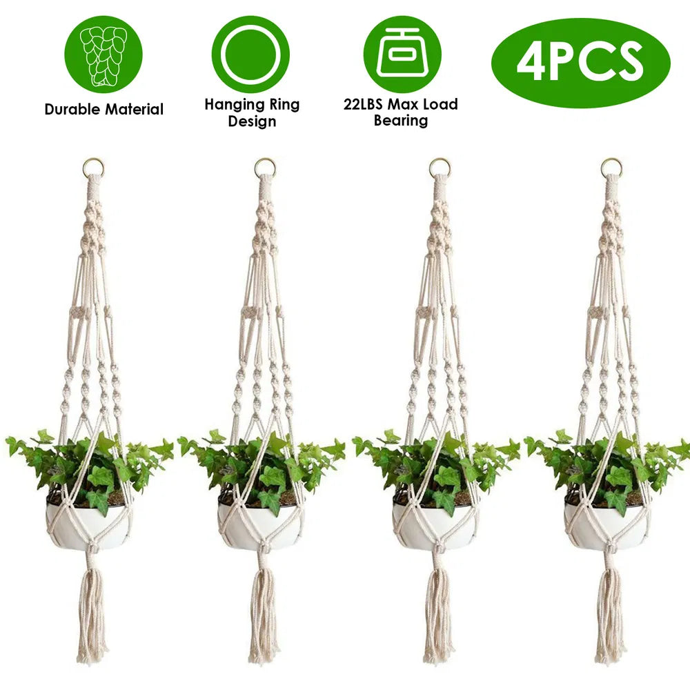 2-Pack Cotton Rope Plant Hangers 40in | 4-Leg Macrame Flowerpot Net Bag Holder 4Pcs 5 8eeb5f55-5c7b-473b-a290-5ac132af6812 FIOLKA BOUTIQUE