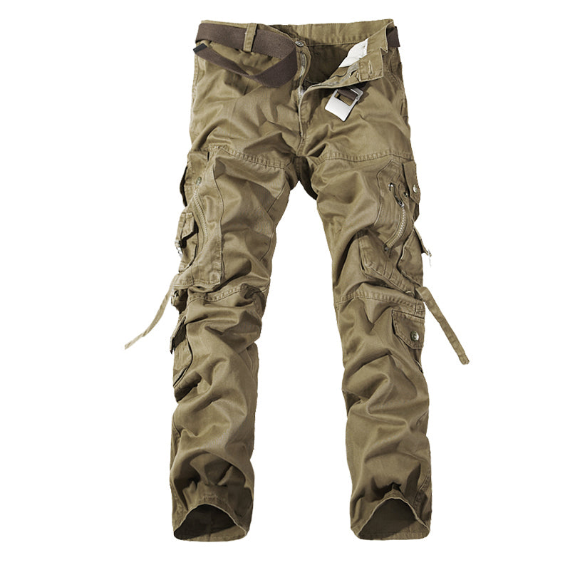 Men's Multi-Pocket Cargo Pants | Washed Durable Casual Outdoor Trousers Khaki Without belt 0 90604cdd-80fc-4551-8c28-e67871906f34 FIOLKA BOUTIQUE