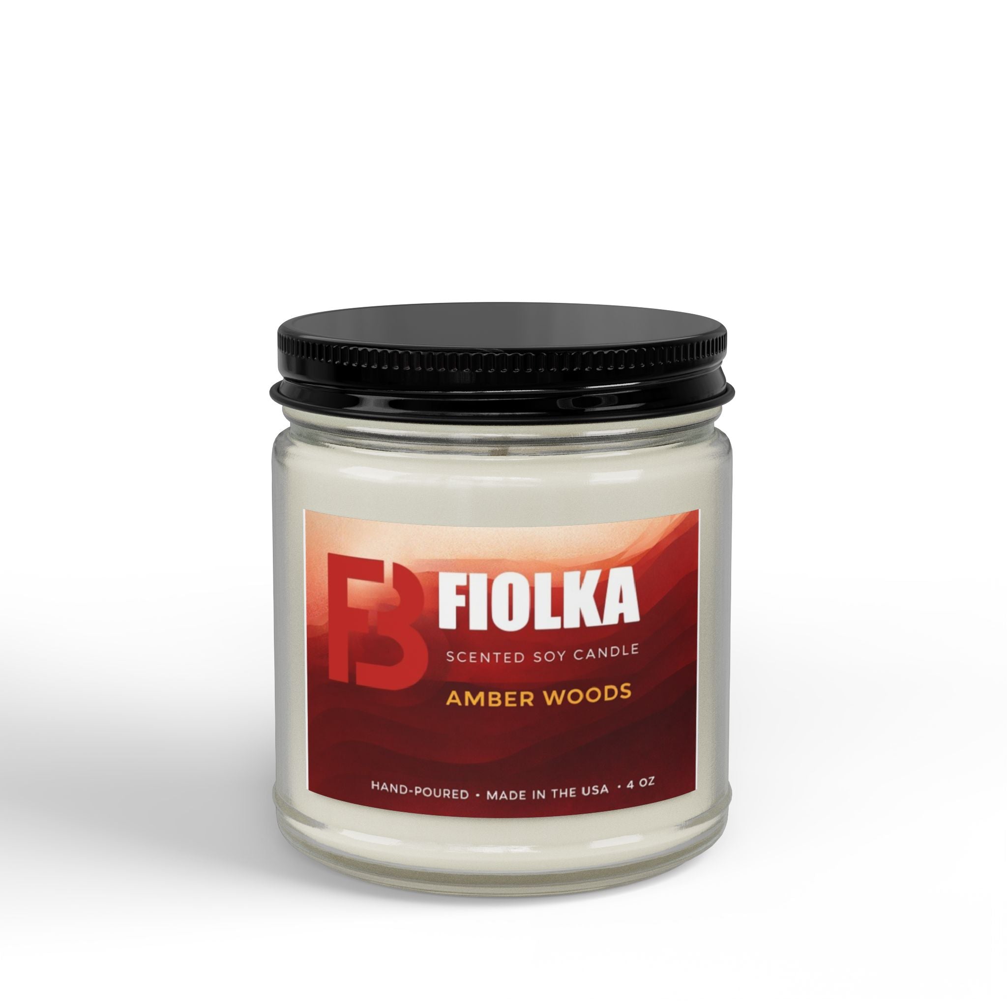 Scented Soy Candles with Black Lid, (4 and 9oz)