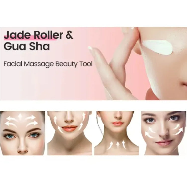 Gua Sha Board 2-Piece Massage Stone Set | Facial & Body Skincare Lifting Scraper