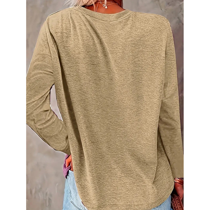 Women's Dog & Letter Print Crew Neck Sweatshirt | Casual Long Sleeve Top for Spring & Fall