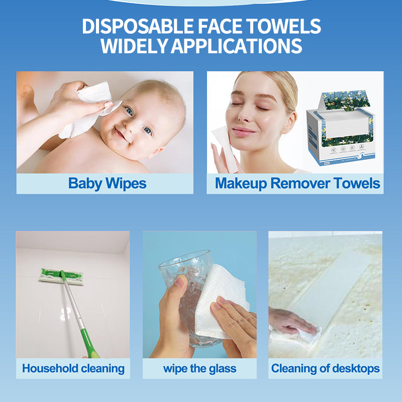 Towels For Sensitive Skin, Makeup Remover, Cleansing, Care, Travel XL, USDA Biobased Dermatologist Approved Face Towel, Disposable Clinically Tested Face Towelette Cosmetic