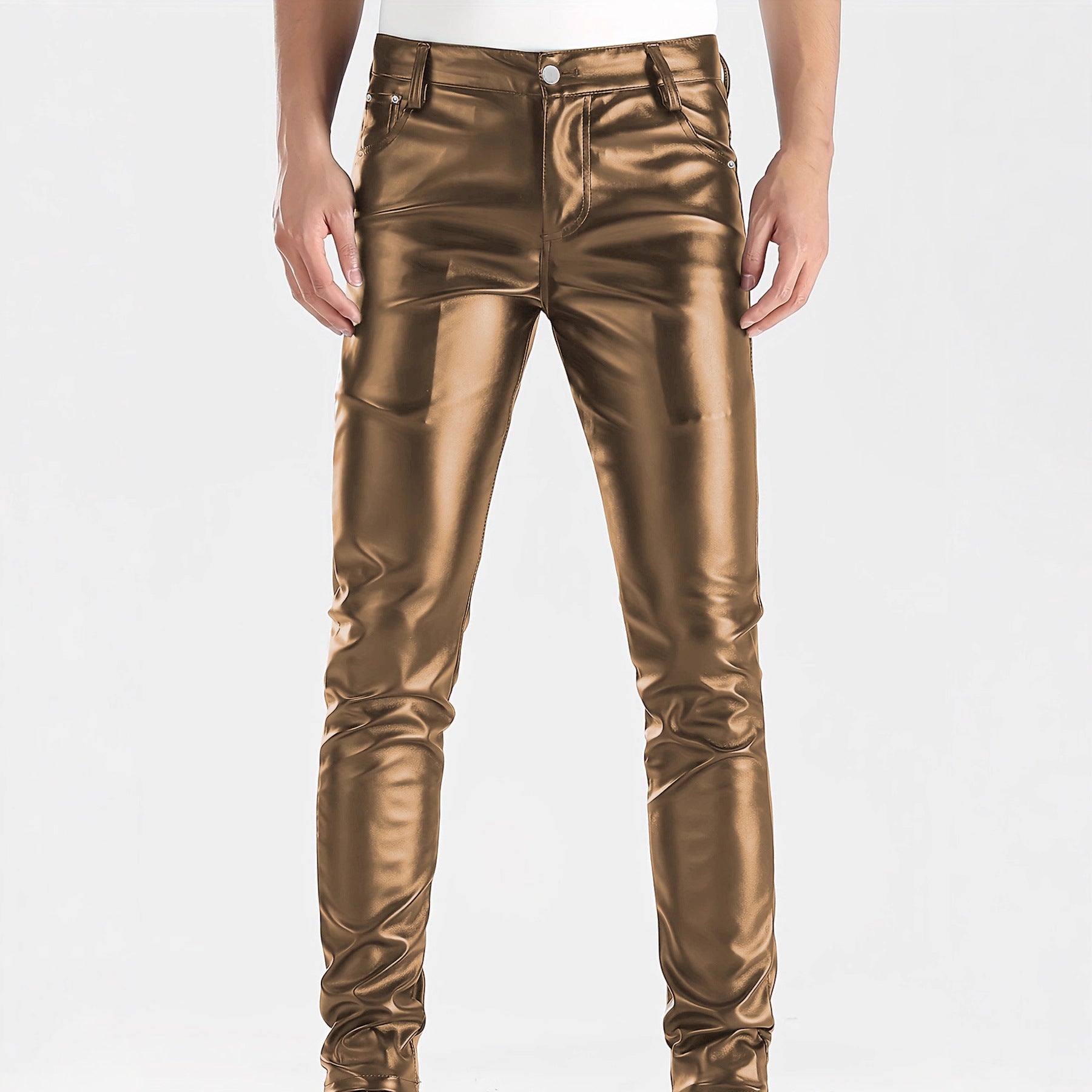 Men's Slim-Fit PU Leather Pants | Autumn Winter Fashion Faux Leather Trousers Gold 0 9ae149fb-b13d-490a-9072-a8357bd7197f FIOLKA BOUTIQUE
