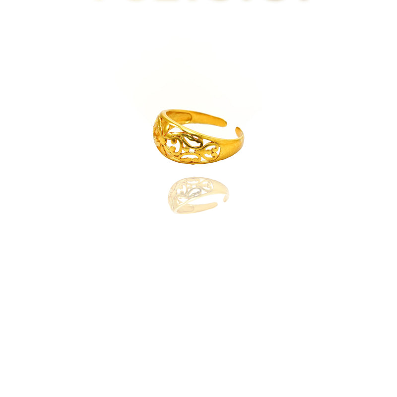Adjustable Flower Ring | 24K Gold Sterling Jewelry for Women