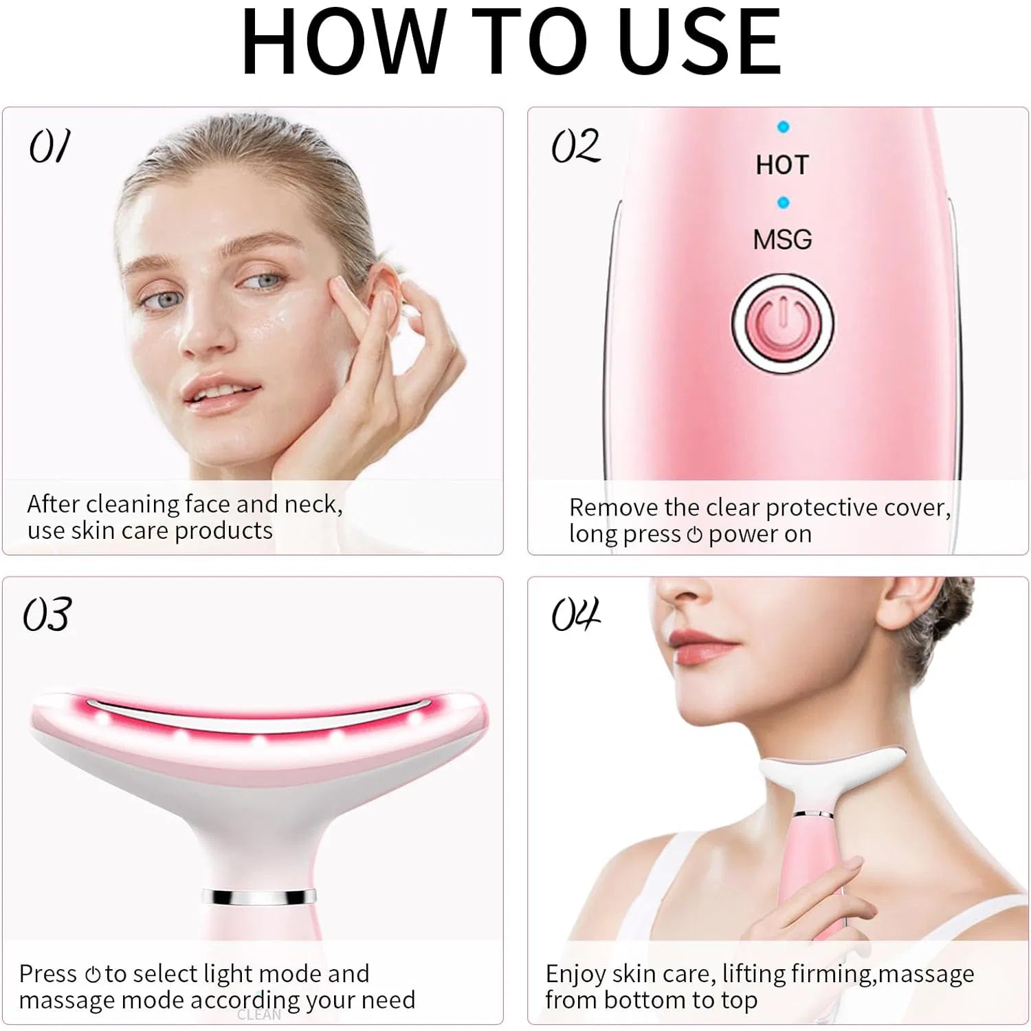 3-in-1 Neck & Face Massager | Thermal Vibration Skin Care Facial Massage Tool