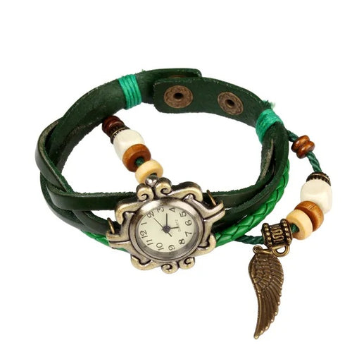 Bohemian Retro Handmade Leather Angel Wing Women's Watch | Boho Artisan Wristwatch 5 9d8e3584-8048-40a2-a421-a89040a4ef53 FIOLKA BOUTIQUE