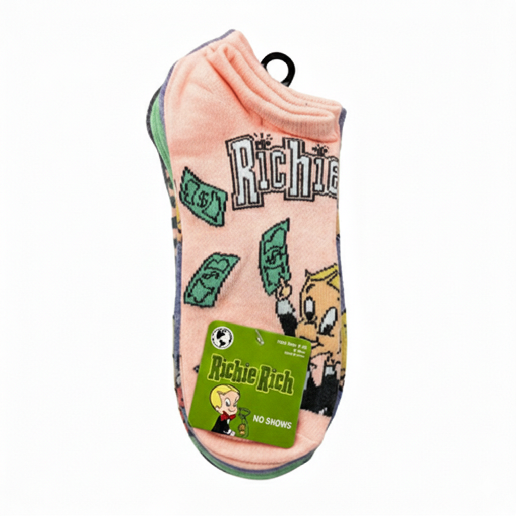 Cash Vibes Cartoon Ankle Socks – 5 Pair Variety Pack | Cute Money & Stripe Graphic Socks