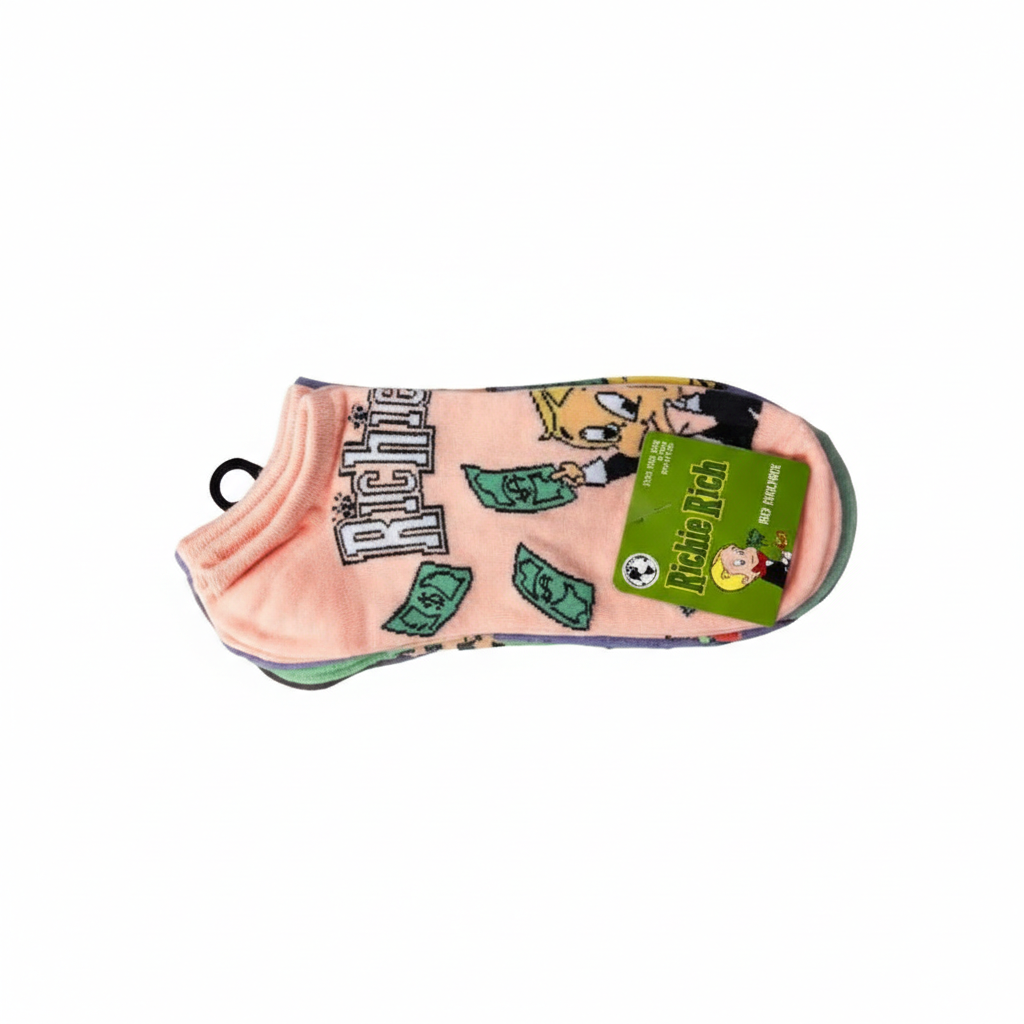Cash Vibes Cartoon Ankle Socks – 5 Pair Variety Pack | Cute Money & Stripe Graphic Socks