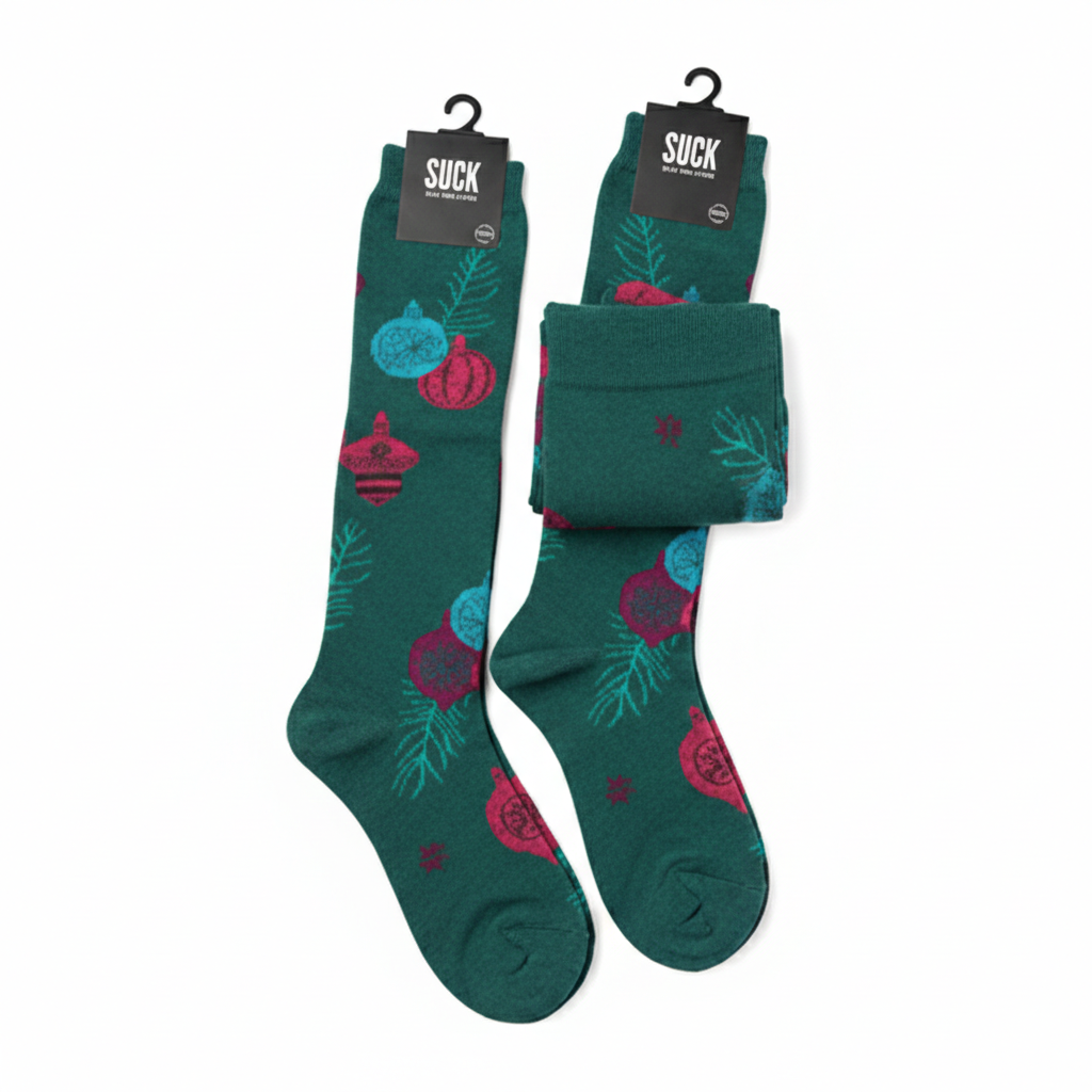 Women’s Bring the Bling Holiday Ornament Knee High Socks Gemini_Generated_Image_ig64e1ig64e1ig64 FIOLKA BOUTIQUE