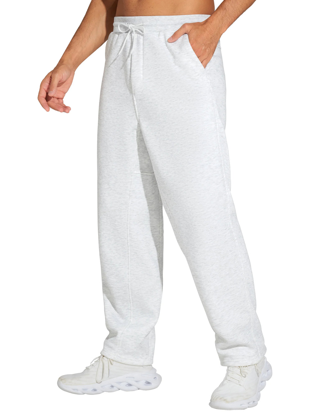 THE GYM PEOPLE Men's Baggy Sweatpants Fleece Drawstring Straight Leg Open Bottom Workout Pants with Pockets