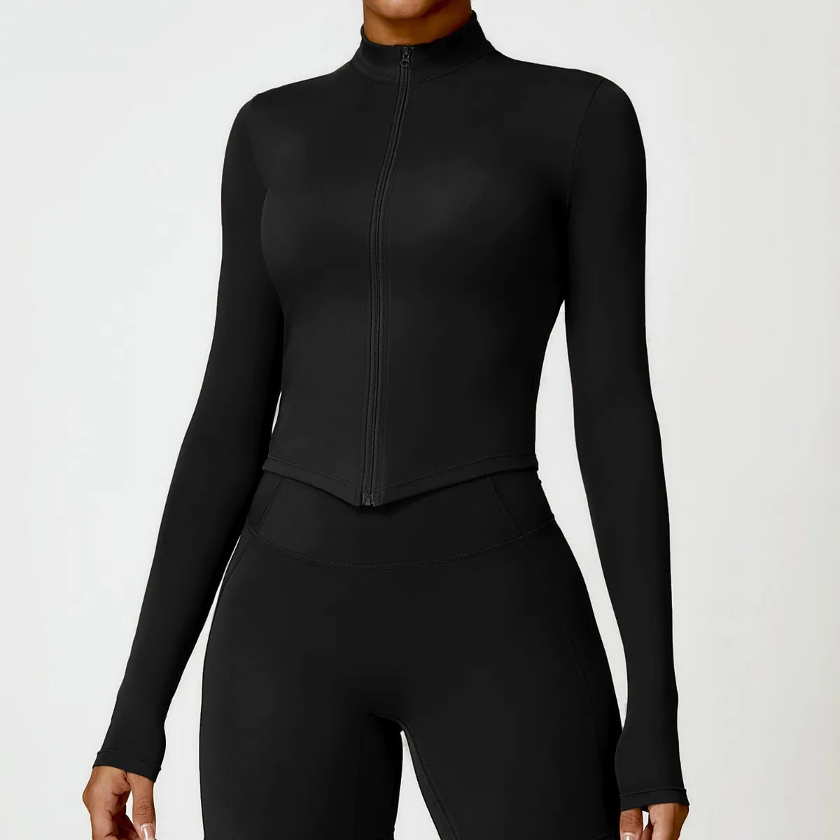 Women's Sports Long-Sleeved Zip-Up Top Casual Athletic-Style Top Quick-Dry Fitness Yoga Outerwear Jacket, Single Top Y2K