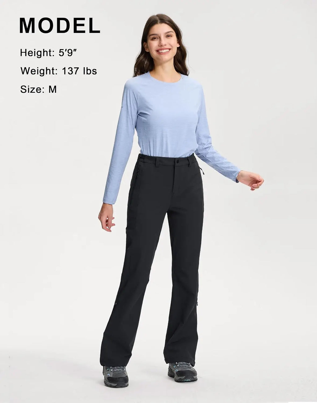 Pioneer Camp Women's Hiking Pants Flared Lightweight Water Resistant Cargo Travel Pants Ripstop Quick Dry for Work Golf Camp