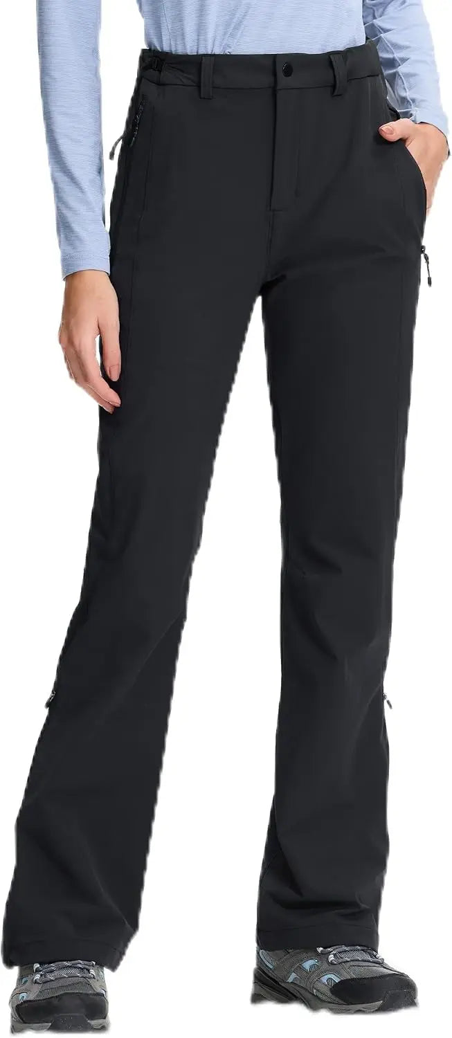 Pioneer Camp Women's Hiking Pants Flared Lightweight Water Resistant Cargo Travel Pants Ripstop Quick Dry for Work Golf Camp