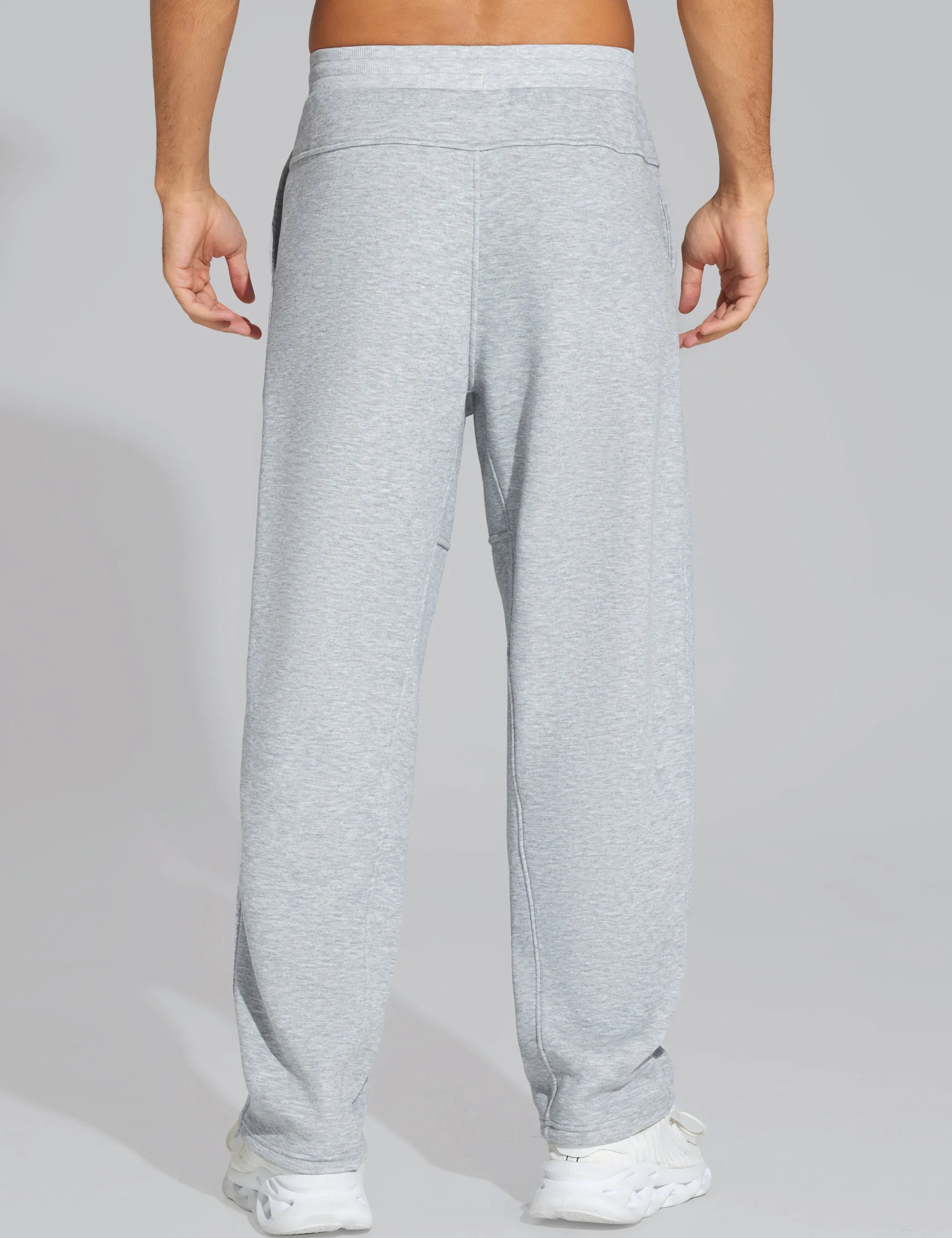 THE GYM PEOPLE Men's Baggy Sweatpants Fleece Drawstring Straight Leg Open Bottom Workout Pants with Pockets