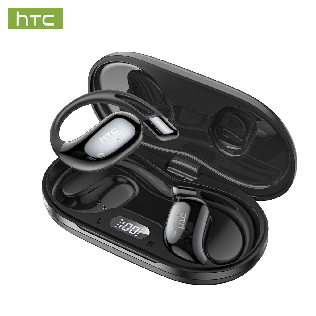 30Hrs Playback Bluetooth Headphones HTC NE57 Wireless Earphones Noise Canceling Earbuds with Battery Indicator for Music