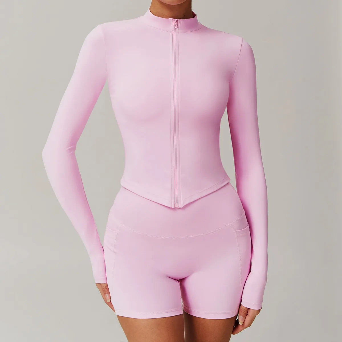 Women's Sports Long-Sleeved Zip-Up Top Casual Athletic-Style Top Quick-Dry Fitness Yoga Outerwear Jacket, Single Top Y2K