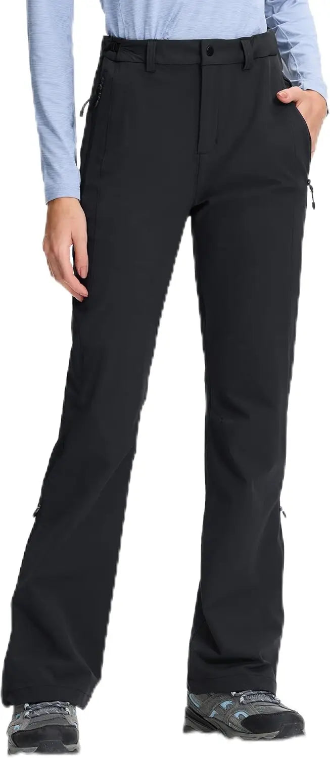 Pioneer Camp Women's Hiking Pants Flared Lightweight Water Resistant Cargo Travel Pants Ripstop Quick Dry for Work Golf Camp