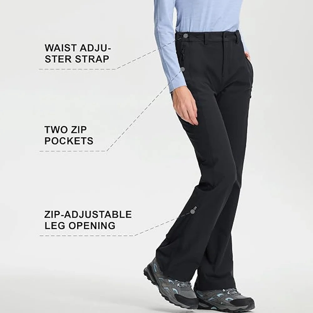 Pioneer Camp Women's Hiking Pants Flared Lightweight Water Resistant Cargo Travel Pants Ripstop Quick Dry for Work Golf Camp