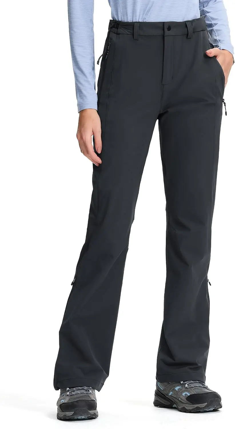 Pioneer Camp Women's Hiking Pants Flared Lightweight Water Resistant Cargo Travel Pants Ripstop Quick Dry for Work Golf Camp