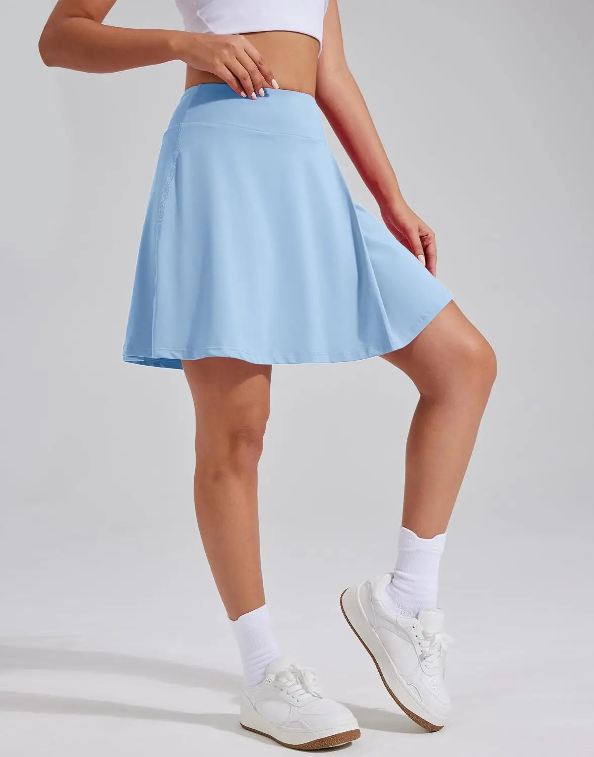 Pioneer Camp Women's 18" High Waisted Tennis Skort, Golf Skirt with Built-in Shorts and Pockets, Athletic Long Skirt for Tennis Running Workout