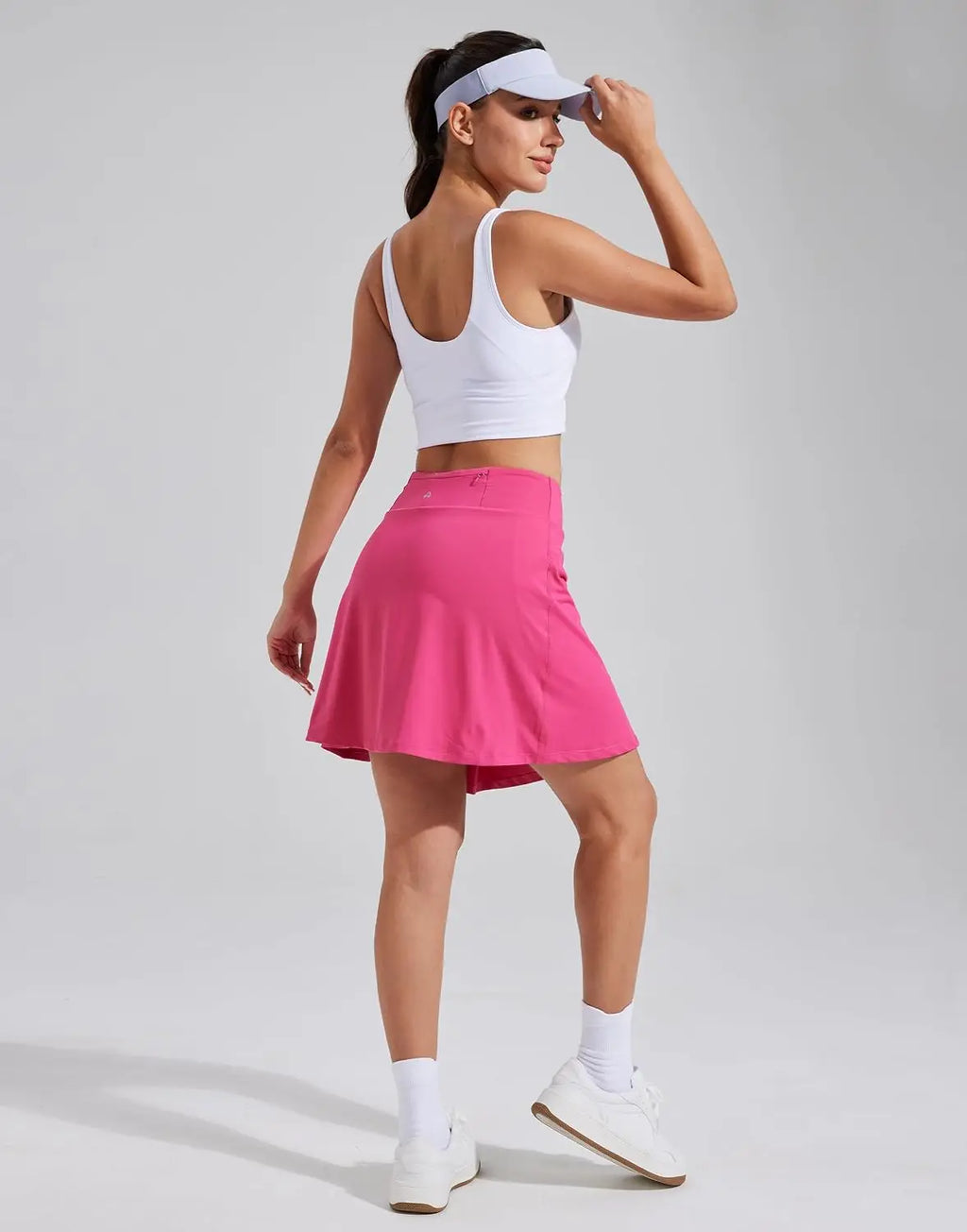 Pioneer Camp Women's 18" High Waisted Tennis Skort, Golf Skirt with Built-in Shorts and Pockets, Athletic Long Skirt for Tennis Running Workout