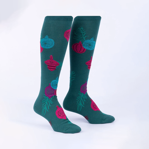 Women’s Bring the Bling Holiday Ornament Knee High Socks Untitled-1 FIOLKA BOUTIQUE