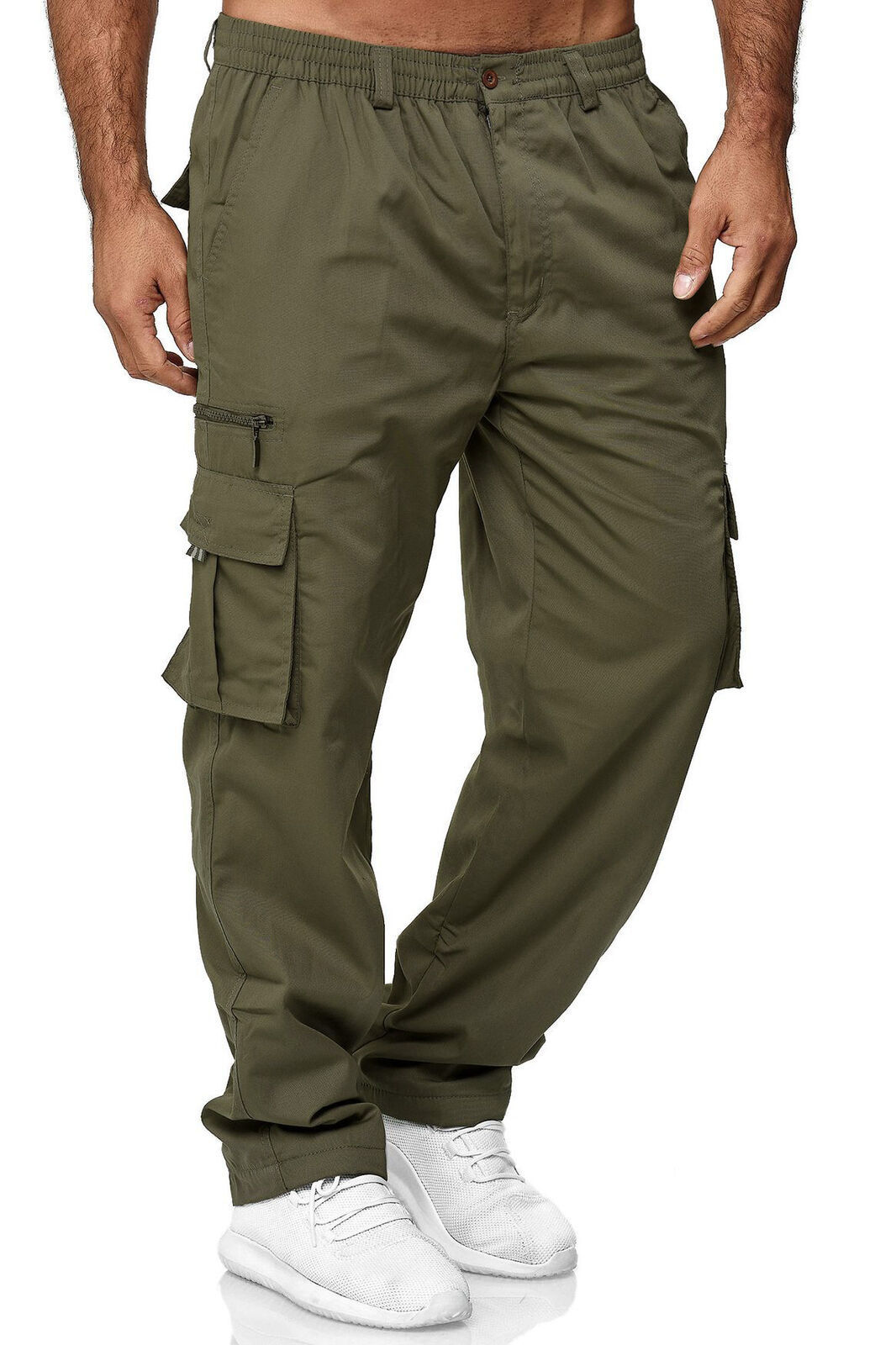 Men's Casual Multi-Pocket Loose Straight Cargo Pants Army green 0 a2f1a7b3-537b-428d-9e1f-e50485c8e13a FIOLKA BOUTIQUE