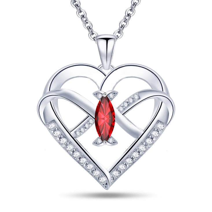 Emma Manor Heart Pendant Necklace | 14K White Gold Plated 5A CZ Infinity Butterfly Jewelry