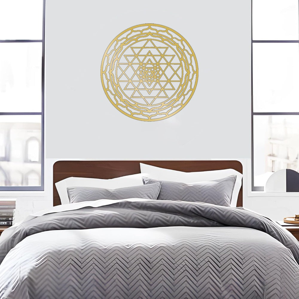 Sacred Geometry Metal Wall Art - Handcrafted Yantra Mandala Decor For Home