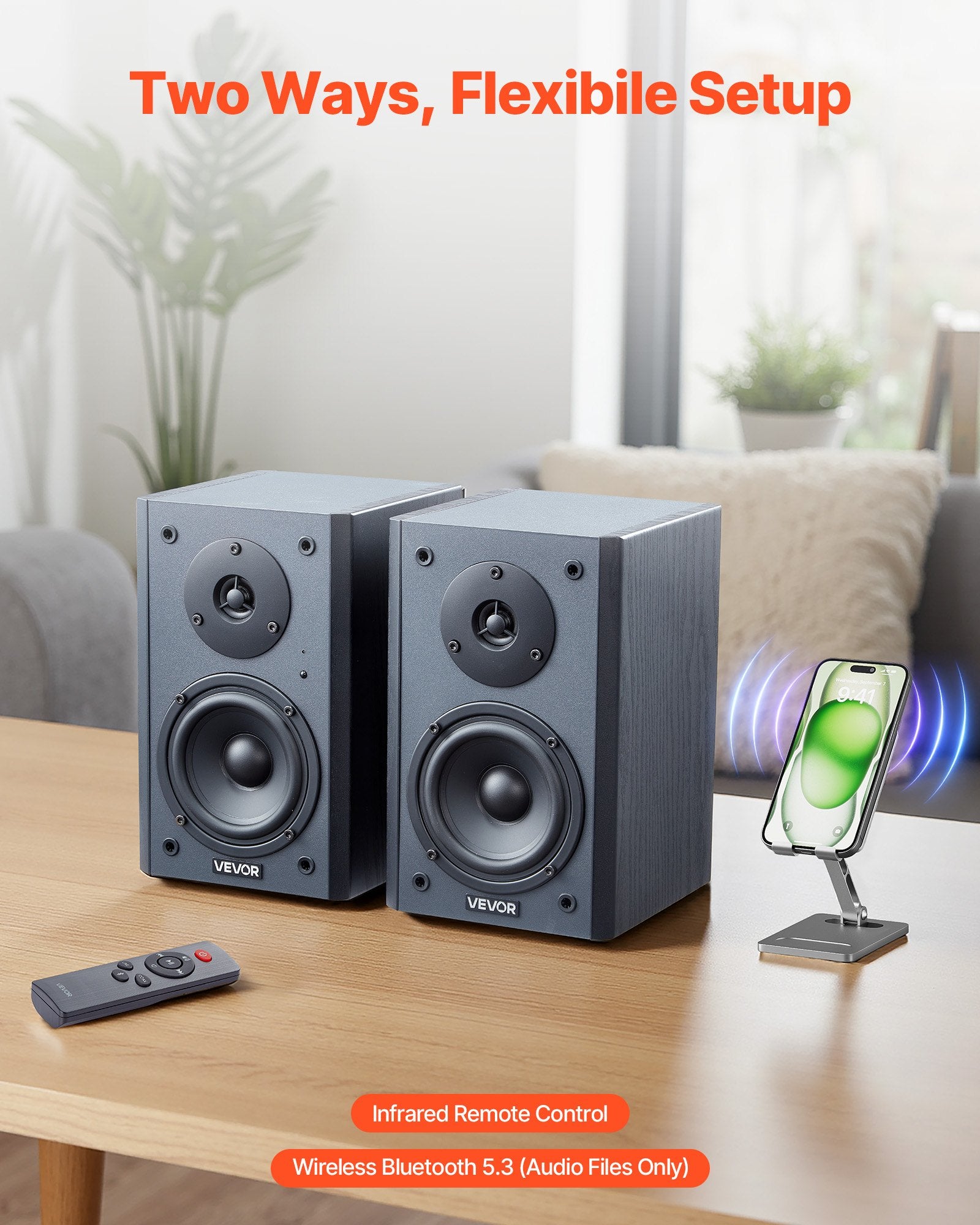 Active Powered Bookshelf Studio Monitor Speakers 20W X2 Bluetooth Coaxial Stereo