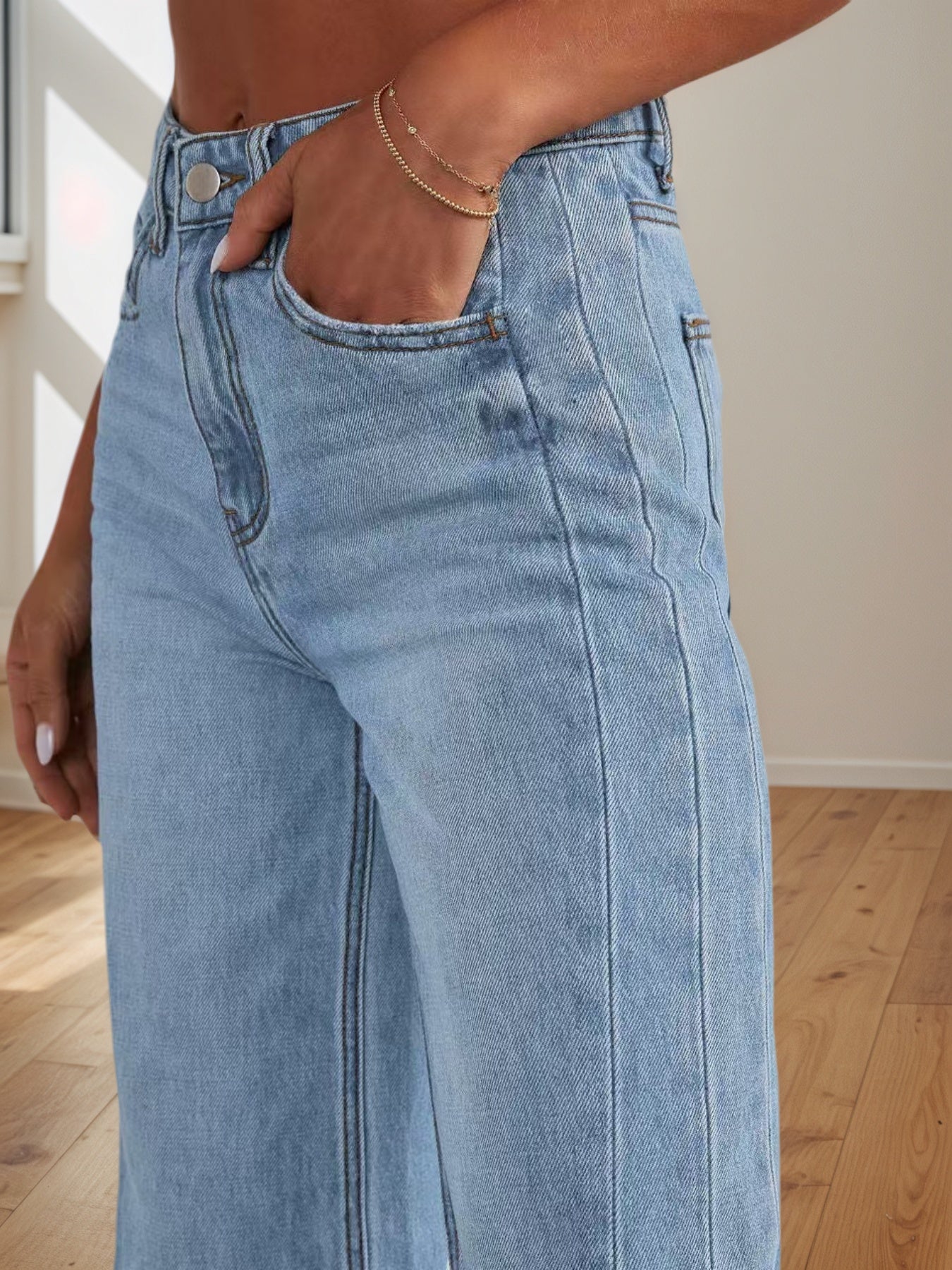 New Women’s Jeans, Denim Wide Leg Pants, Suitable For All Seasons