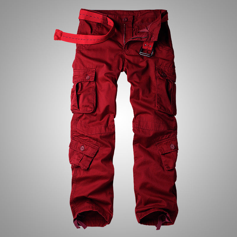 Men's Three-Dimensional Multi-Pocket Overalls | Casual Workwear Bib Pants Wine Red 0 ae74b43d-00a2-42e0-8d0f-3486f2dc67b0 FIOLKA BOUTIQUE