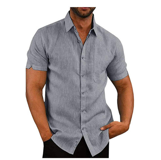 Men's Short Sleeve Summer Solid Shirt | Casual Loose Fit Everyday Tee Gris 0 aeba0b92-b34e-42b3-a088-8b8826e99563 FIOLKA BOUTIQUE