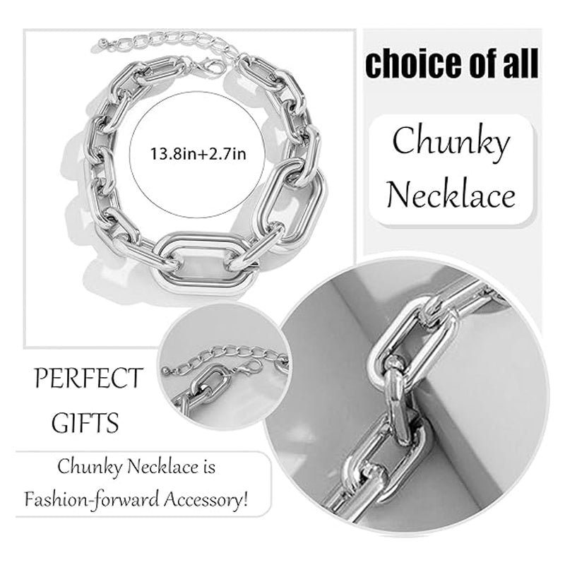 Chunky Silver Chain Necklace for Women | Vintage Choker