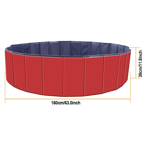 1Pc 160 X 160 X 30cm-63.0 X 63.0 X 11.8inch Foldable Pet Swimming Pool PVC  Dog Swim Pool Bathing Tub Playmat Pools