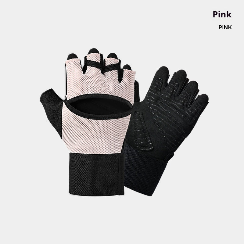 Gym Gloves with Built-In Wrist Straps | Pull-Up Bar Weight Lifting Training Gloves Pink 0 b24f2e04-f2c5-476b-932c-219b2e550208_fine FIOLKA BOUTIQUE