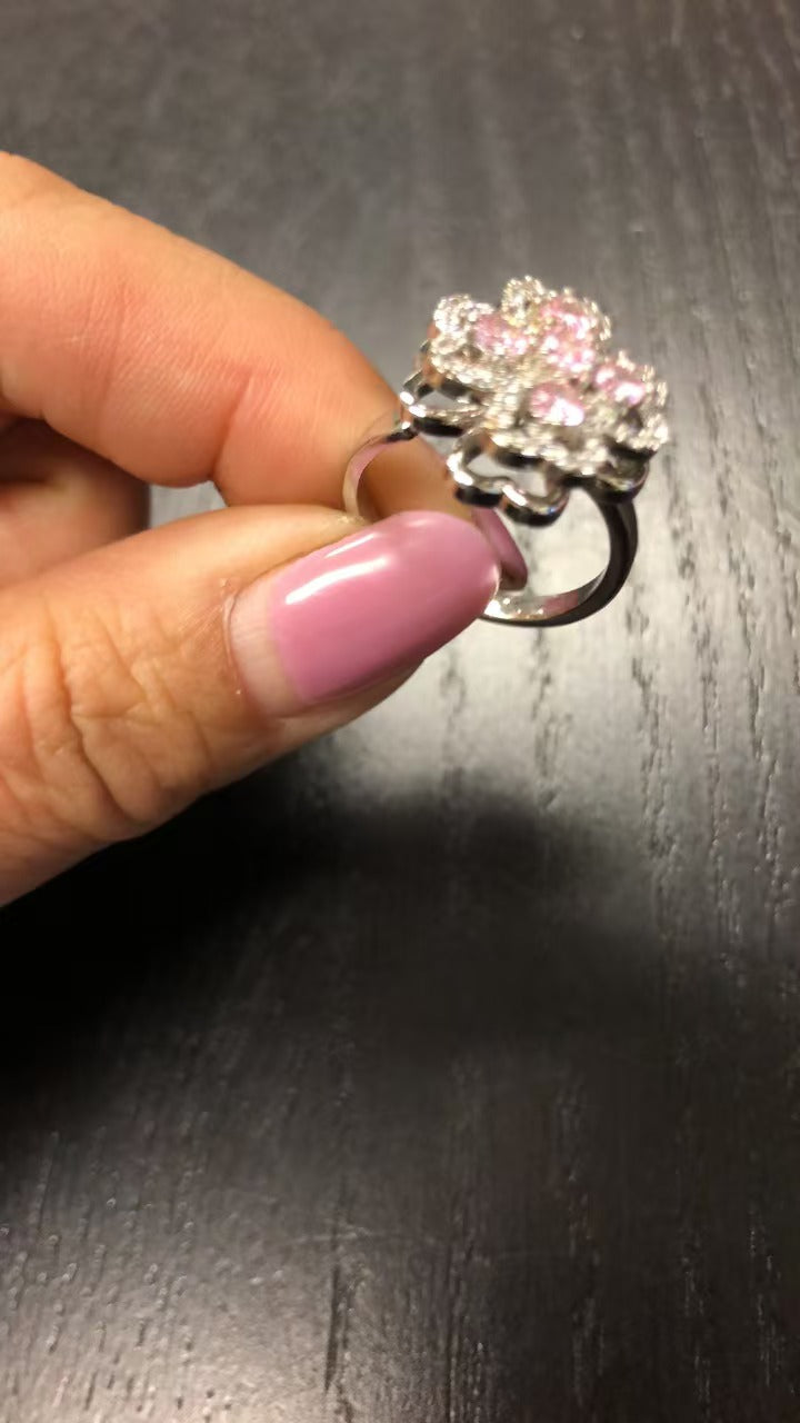 Rotating Zircon Ring for Women | Stainless Steel Open Adjustable Fidget Ring Gift Jewelry