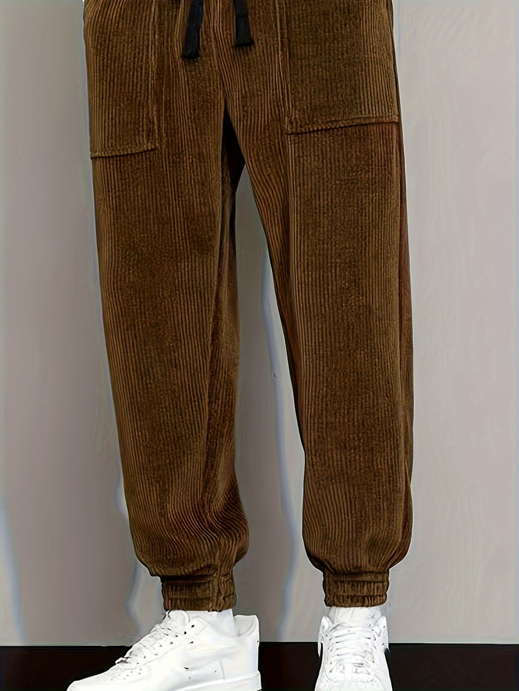 Men's Slim Fit Corduroy Casual Pants | Trendy Anti-Wrinkle Long Straight Trousers