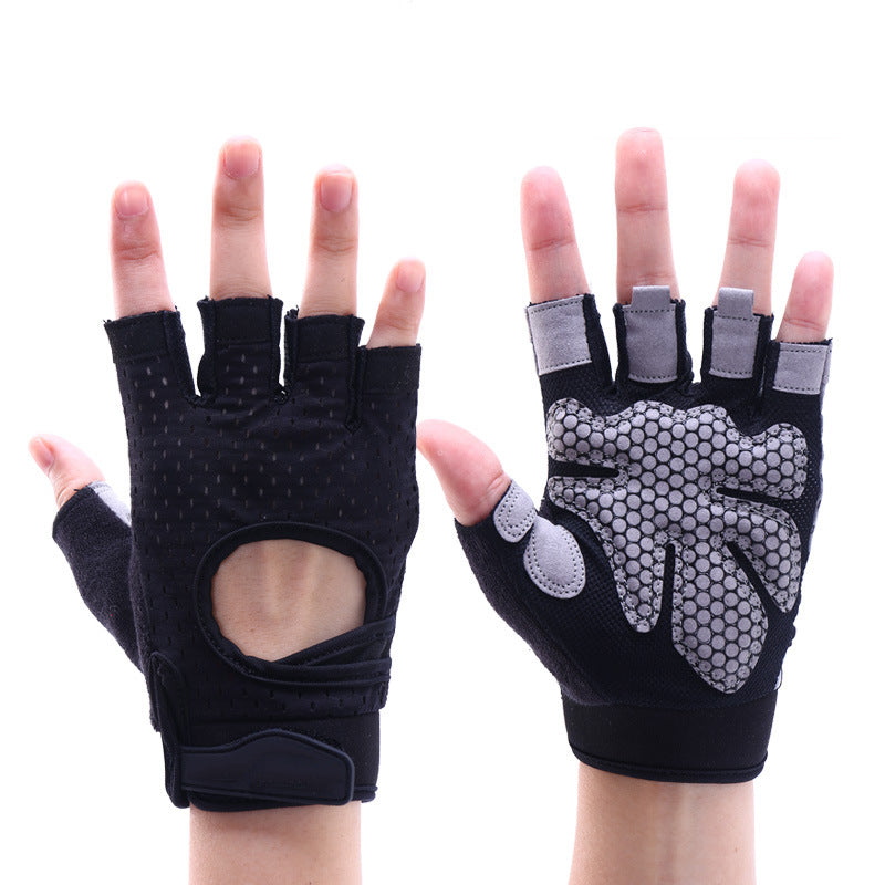 Fitness Gloves with Wristband | Dumbbell & Horizontal Bar Exercise Gloves for Men & Women