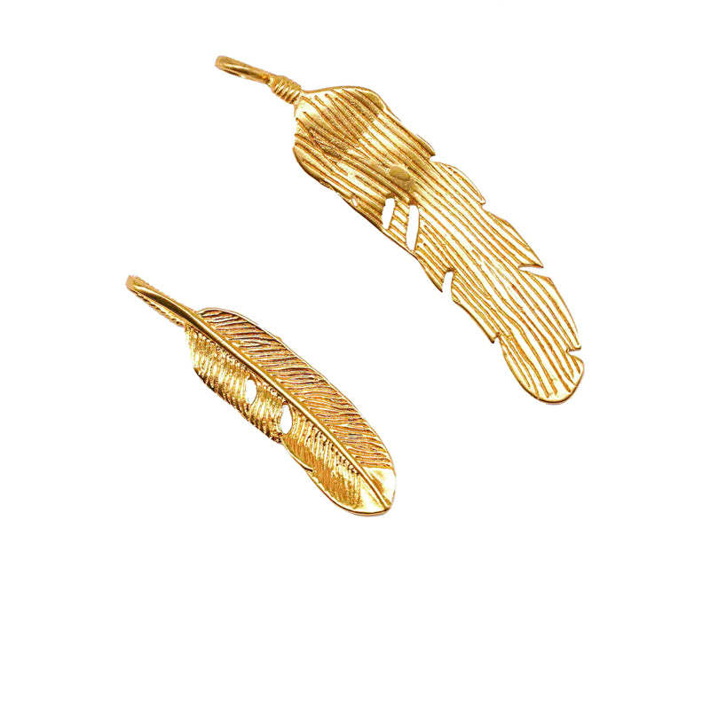 Personalized Mother Daughter Feather Necklace | 24K Gold Plated Meaningful Gift Jewelry